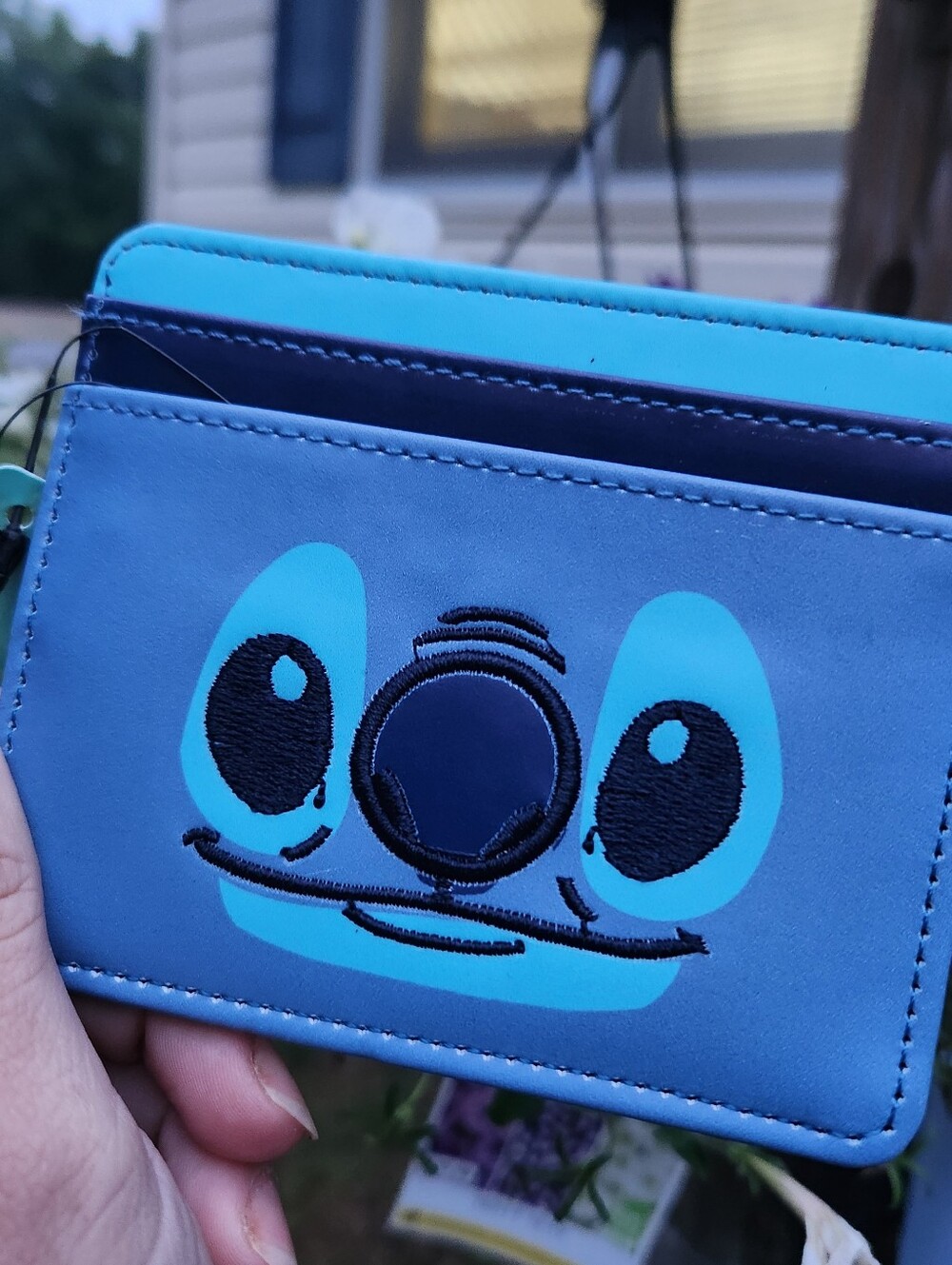 Cute Blue Stitch Card Holder